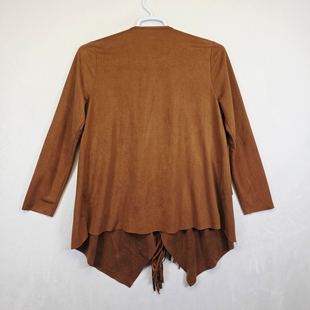 BAJEE COLLECTION Faux Suede Fringe Jacket Womens L Western Boho Festival Y2K - Picture 8 of 15